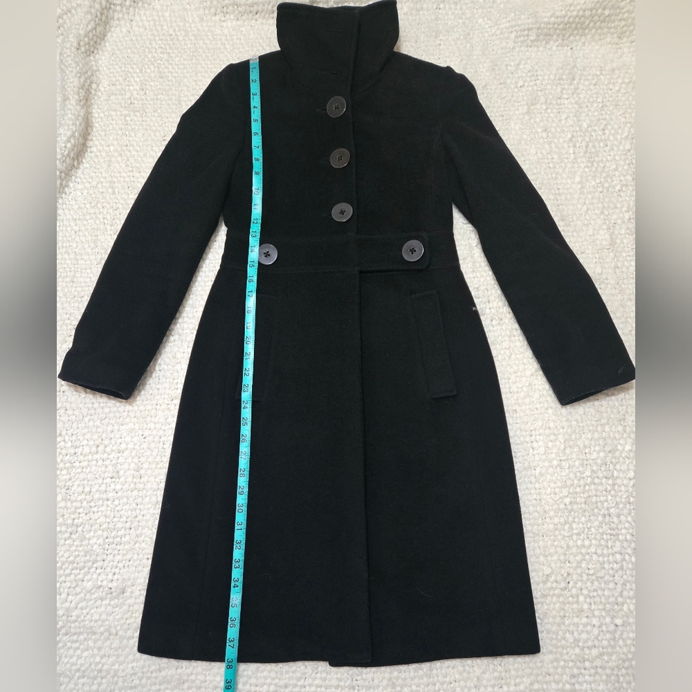 CLUB MONACO Classic Black Women's Trench Coat Wool Blend Size XS - Picture 11 of 16